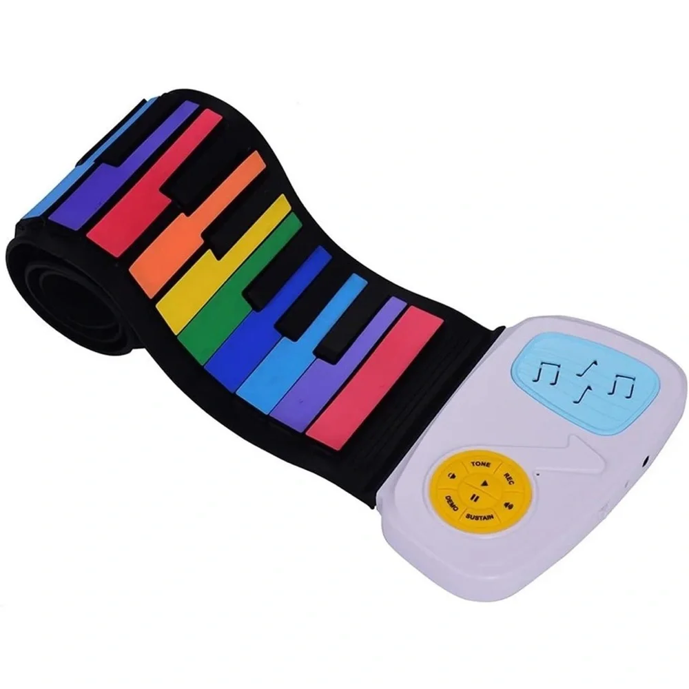 Red and Blue Roll-Up Learning Piano Toy
